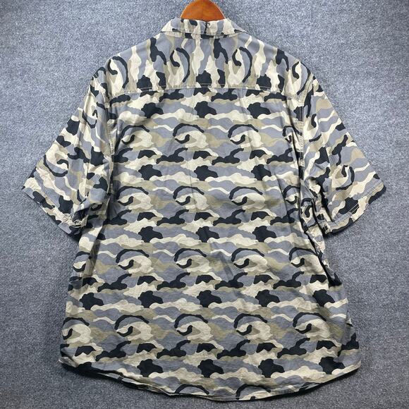 Dickies Button Up Shirt Men's 3XL Gray/Black Camo SS Casual Ripstop Outdoors - Picture 9 of 10